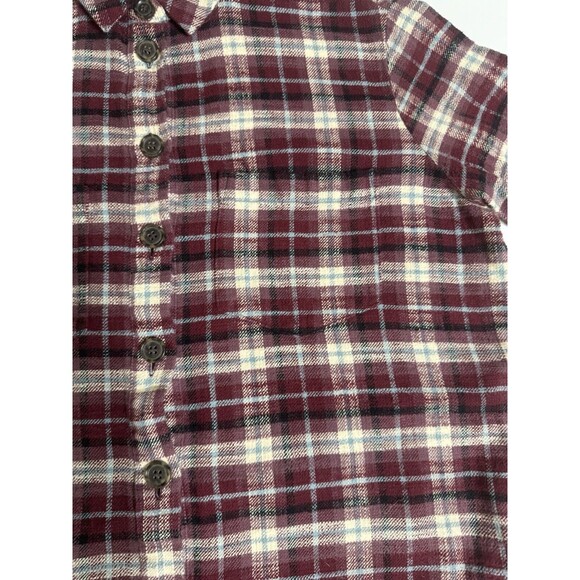 Madewell Flannel in Mahaska Burgundy Plaid Womens Button Up Shirt Pockets Small - Picture 6 of 16
